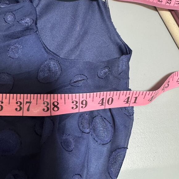 NY Collection Womens Midi Fit & Flare Dress Size Petite Medium Navy Coquette New - Picture 15 of 16